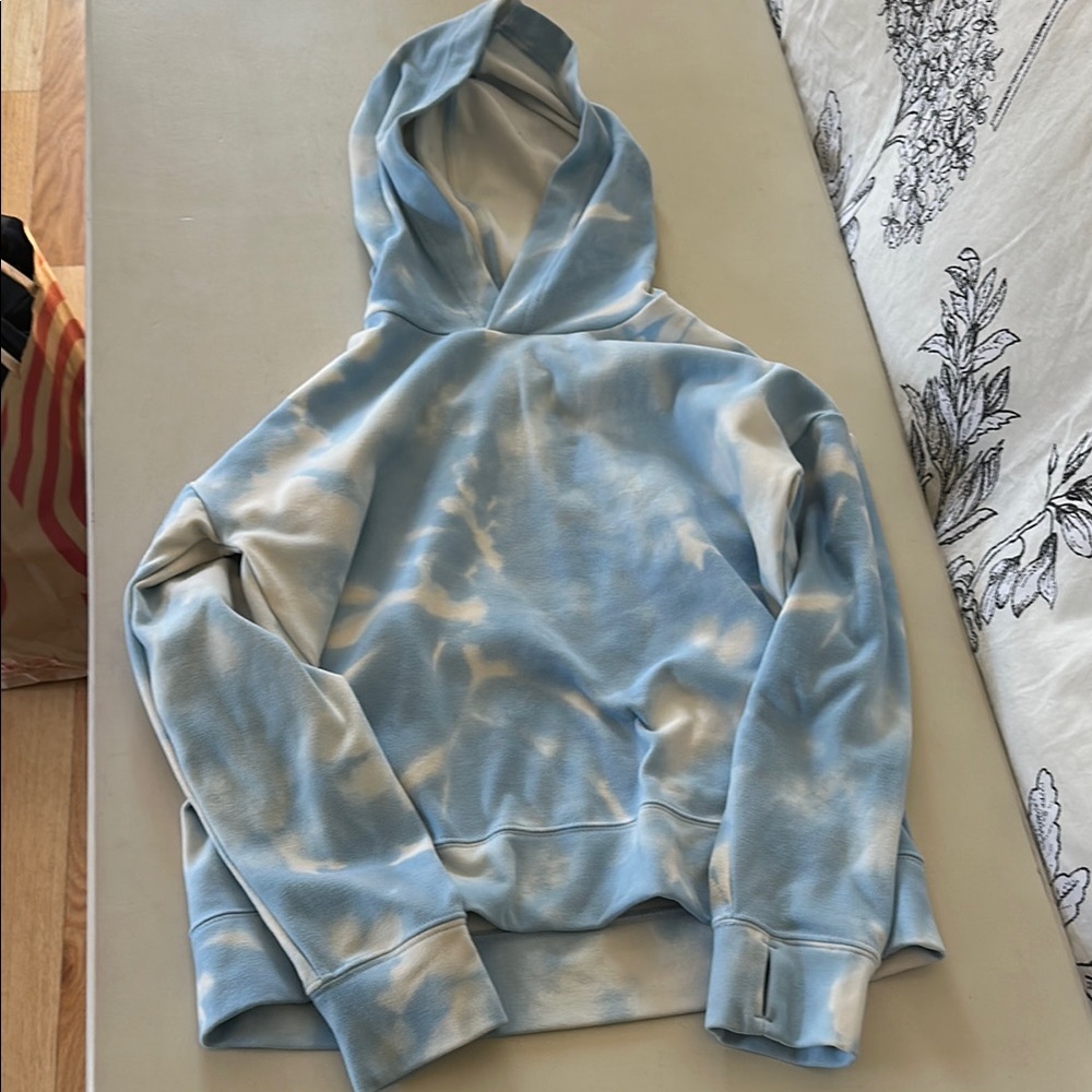 Blue and White Tie-Dye Hoodie